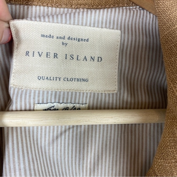 River Island Linen Blend Single Button Blazer Size 16 - Picture 4 of 4